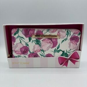 NEW Betsey Johnson Rosebud Floral Zip-Around Wallet Clutch MBJ1000X – BNWT